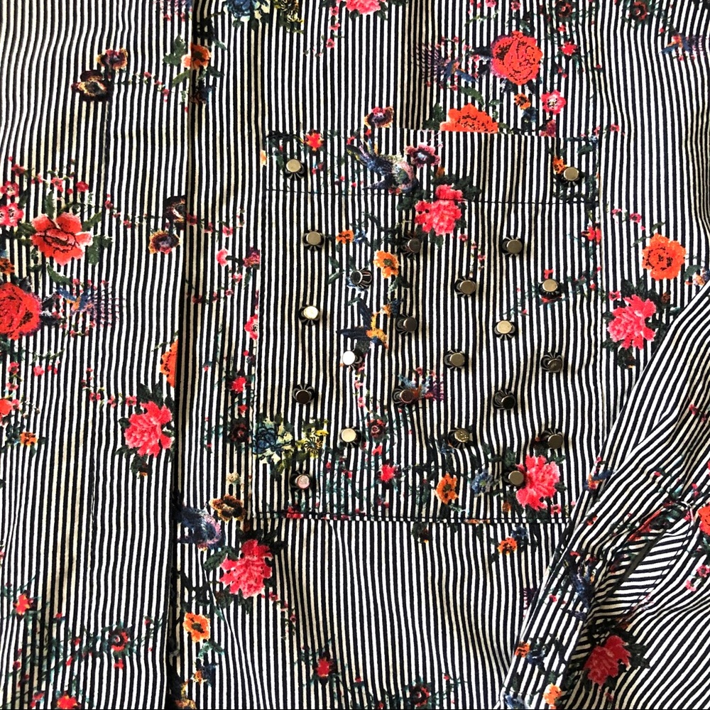 Zara Basic Floral Button Down Shirts With Studs - image 5